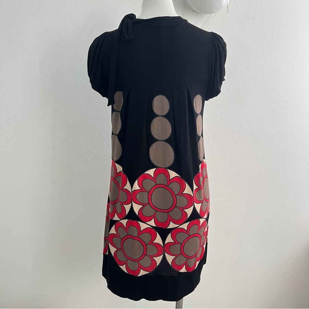 Zara floral polka dots vintage style tunic dress Black and Red Floral LARGE NEW - Picture 8 of 10